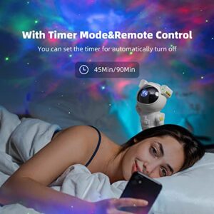 Star Projector Galaxy Light Projector, Astronaut Starry Projector with Remote Control, Timer and 360°Adjustable Nebula Sky Night Light for Kids Adults Bedroom Home Decor, Gift for Children's Day