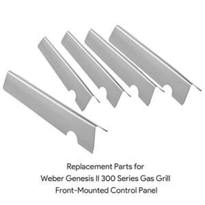 bbq777 5-Pack Stainless Steel 66032 Flavorizer Bars and 3-Pack Heat Plate Deflector Replacement Parts for Weber Genesis II 300 Series Gas Grill