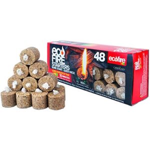 all-natural fire starters for fire pit, easy lighting wick charcoal grill lighter fire starter cubes, 20 minutes burn time, 48-pack