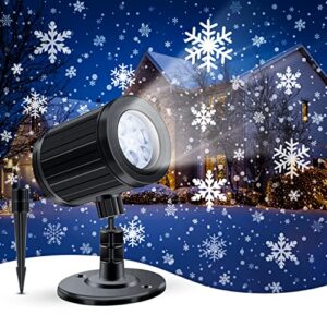 christmas snowflake projector lights outdoor indoor 360 degree adjustable waterproof led snowfall projector decorative lighting projection for patio landscape garden yard outside xmas decorations