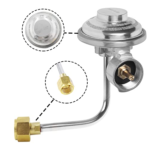 MENSI Universal Disposal 1LB Propane Regulator with 3/8" Swivel Flare Female Fittings Convert 20lbs Tank Regulator to Small Bottle