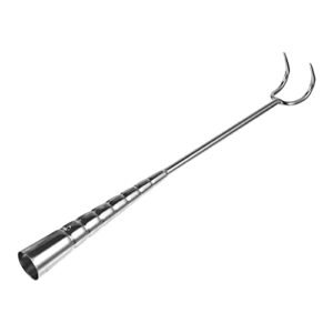 cabilock food flipper turner hook stainless steel grilling meat hook small barbecue cooking turners for turning bacon steak meat vegetables sausage fish and more