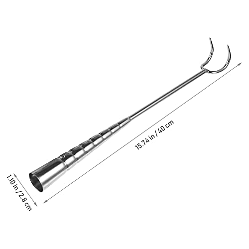 Cabilock Food Flipper Turner Hook Stainless Steel Grilling Meat Hook Small Barbecue Cooking Turners for Turning Bacon Steak Meat Vegetables Sausage Fish and More