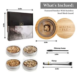 Cocktail Smoker-AINING FLY Old Fashioned Kit for Whiskey Smoker, Bourbon Smoker Kit, Drink Smoker for Infuse Cocktails, Whiskey, Bourbon, Drink, Meat, Cheese, Salad and BBQ, Gifts for Men