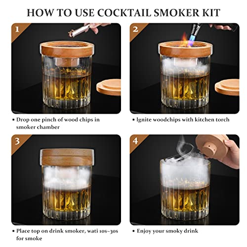 Cocktail Smoker-AINING FLY Old Fashioned Kit for Whiskey Smoker, Bourbon Smoker Kit, Drink Smoker for Infuse Cocktails, Whiskey, Bourbon, Drink, Meat, Cheese, Salad and BBQ, Gifts for Men