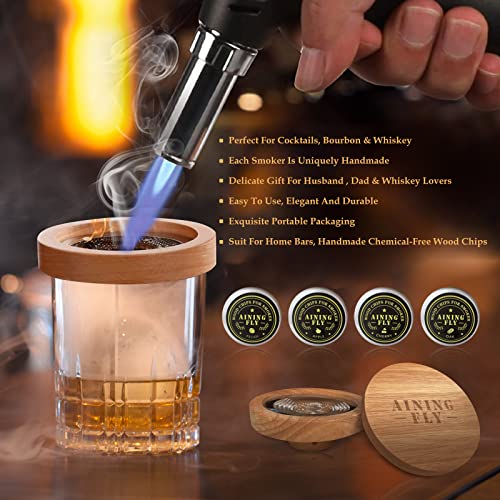 Cocktail Smoker-AINING FLY Old Fashioned Kit for Whiskey Smoker, Bourbon Smoker Kit, Drink Smoker for Infuse Cocktails, Whiskey, Bourbon, Drink, Meat, Cheese, Salad and BBQ, Gifts for Men