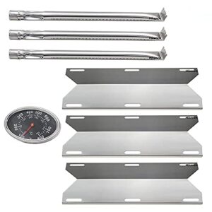 hisencn repair kit replacement for charmglow home depot 3 burner 720-0230, 720-0036-hd-05 gas grill models, stainless steel grill burner tube, heat plates tent shield, burner cover