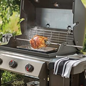 onlyfire Stainless Steel Grill Rotisserie Kit for Weber Genesis II and Genesis II LX 200 and 300 Series Gas Grills