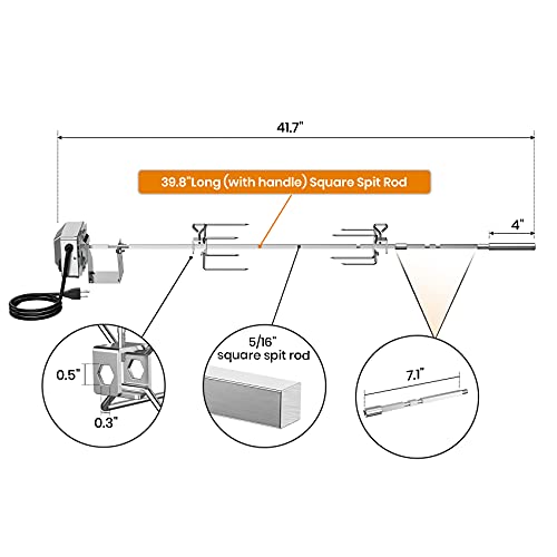 onlyfire Stainless Steel Grill Rotisserie Kit for Weber Genesis II and Genesis II LX 200 and 300 Series Gas Grills