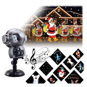 upoda christmas led snowfall halloween waterproof with remote control timer and music player anime snow light projector for outdoor wedding xmas holiday party decorations