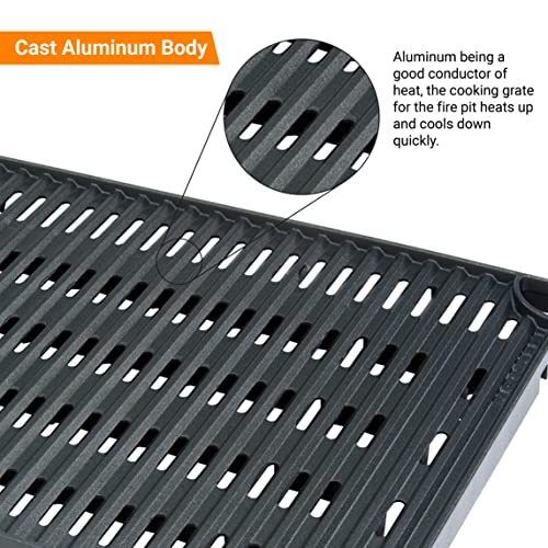 Kenyon Grill Grate, Surgical Grade Non-Stick Metal Grate, Cast Aluminum-Made Cooking Grate, Quick Heat Up and Cool Down, Prevents Heat Loss, Smoke, and Flare-Ups, Dishwasher Safe, Black