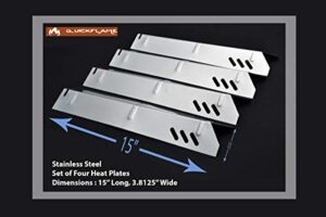 set of four stainless steel heat plates for uniflame, dynaglo, better home and garden and backyard grill models