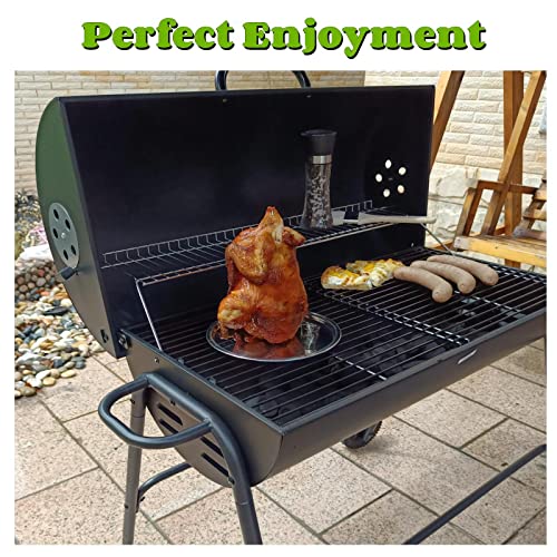 【NEW-SALL】Vertical Skewer Grill-BBQ Stainless Steel Al Pastor Skewer Hack-Removable Brazilian Barbecue Skewer Stand- Meat spit Great for Shawarma, Whole Chickens,Large Meat,Sausage,Steak