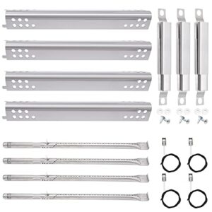 aibabcue grill replacement parts kit for charbroil 4 burner g470-0004-w1a, g470-5200-w1, 463342119, 463376017, 463335517, 463332718, stainless heat shield tent, grill burner, carryover tube, igniter