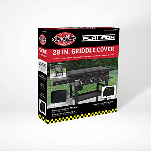 Char-Griller 8355 Flat Iron 3 Burner Outdoor Gas Griddle Grill Cover, Black