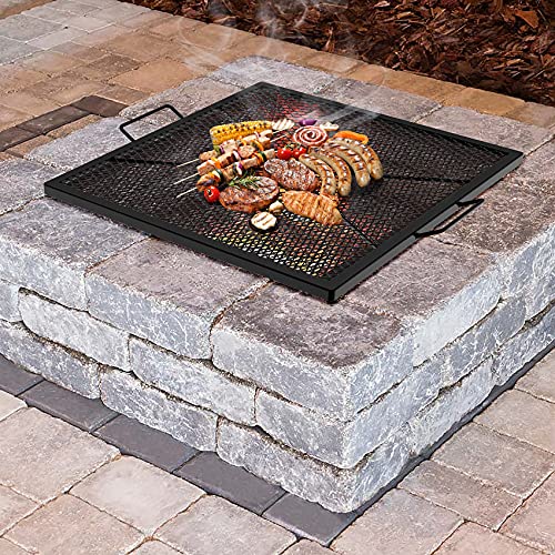 onlyfire X-Marks Square Fire Pit Cooking Grate, 30-Inch