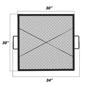 onlyfire X-Marks Square Fire Pit Cooking Grate, 30-Inch