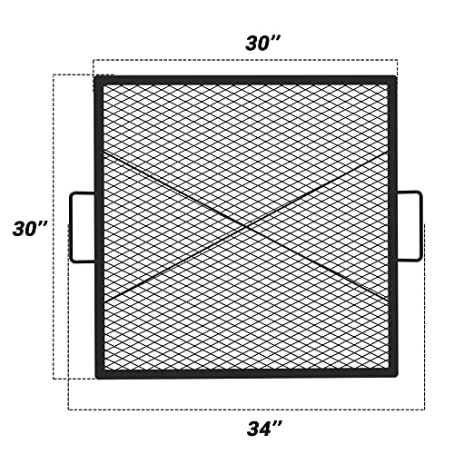 onlyfire X-Marks Square Fire Pit Cooking Grate, 30-Inch