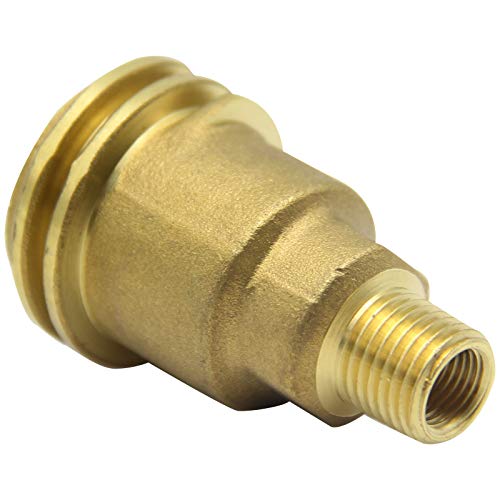 JIUDANI QCC1 Nut Propane Gas Fitting Adapter with 1/4 Inch Male Pipe Thread, Brass Propane Fittings, Propane Grills Outdoor Cooking, Solid Brass Propane Adapter