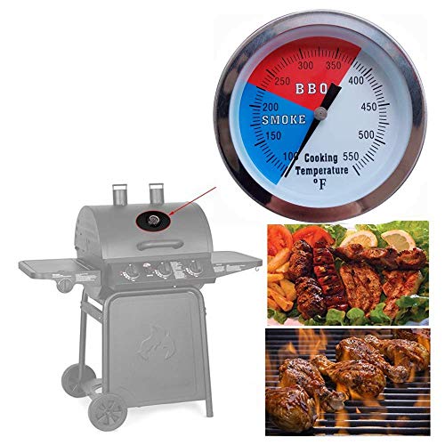 YOTOM BBQ Grill Thermometer Gauge, 2 Pack Charcoal Grill Smoker Temperature Gauge Pit BBQ Grill Thermometer