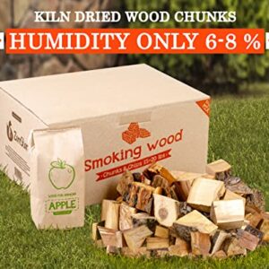 Zorestar Oak Smoker Wood Chunks and Apple Cherry (Fruit Mix) - 13-15lb