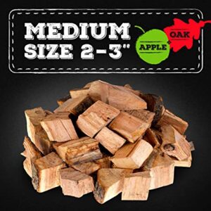 Zorestar Oak Smoker Wood Chunks and Apple Cherry (Fruit Mix) - 13-15lb