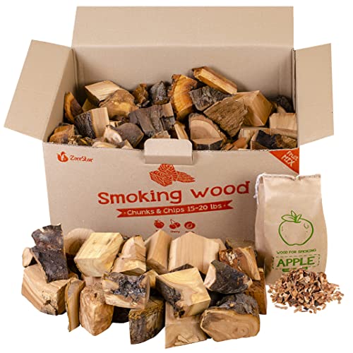 Zorestar Oak Smoker Wood Chunks and Apple Cherry (Fruit Mix) - 13-15lb