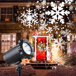 christmas snowflake projector lights outdoor, lasama highlight led snowfall projection, waterproof landscape christmas decorations lighting for xmas home party wedding garden patio