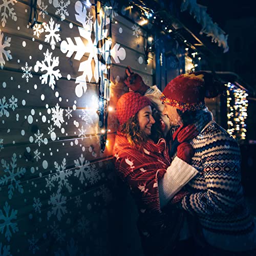 Christmas Snowflake Projector Lights Outdoor, Lasama Highlight Led Snowfall Projection, Waterproof Landscape Christmas Decorations Lighting for Xmas Home Party Wedding Garden Patio