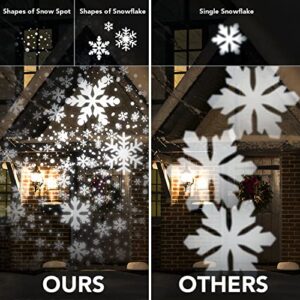 Christmas Snowflake Projector Lights Outdoor, Lasama Highlight Led Snowfall Projection, Waterproof Landscape Christmas Decorations Lighting for Xmas Home Party Wedding Garden Patio