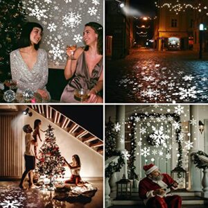 Christmas Snowflake Projector Lights Outdoor, Lasama Highlight Led Snowfall Projection, Waterproof Landscape Christmas Decorations Lighting for Xmas Home Party Wedding Garden Patio