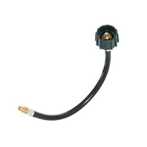 flame king 15-inch rv, van or trailer propane tank pigtail hose connector for 2-stage auto changeover regulators – e15inpt, black/green