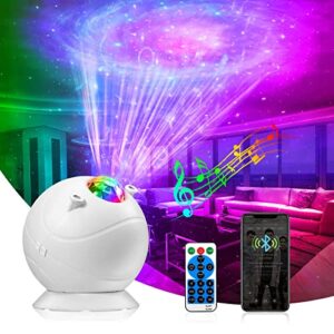 zbyovo galaxy projector,star projector,nebula night light projector with remote control, bluetooth music speaker for bedroom/party/home decor, auto-off timer, christmas gift for kids & adults