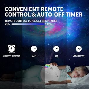 ZBYOvO Galaxy Projector,Star Projector,Nebula Night Light Projector with Remote Control, Bluetooth Music Speaker for Bedroom/Party/Home Decor, Auto-Off Timer, Christmas Gift for Kids & Adults