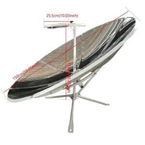 CNCEST Solar Cooker,Multifunctional Concentrating Solar CookerSun Oven Outdoor Oven 1.5m Diameter Parabolic Focal Spot Temperature 800-1000°C