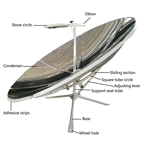 CNCEST Solar Cooker,Multifunctional Concentrating Solar CookerSun Oven Outdoor Oven 1.5m Diameter Parabolic Focal Spot Temperature 800-1000°C