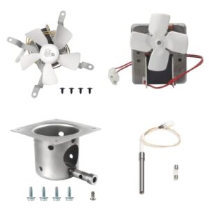 mars camp upgrade grill induction fan, auger motor, fire burn pot, hot rod ignitor kit, replacement parts for pit boss and traeger wood pellet grill with screws and fuse