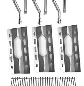 Grill Parts Gallery Replacement Kit for Nexgrill 720-0047, 720-0108, Kirkland 720-0011, Virco & Costco 720-0021-LP Included 3 Burners, 3 Heat Plates & Stainless Steel Cooking Grates Set of 3