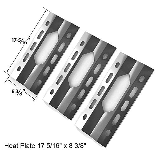 Grill Parts Gallery Replacement Kit for Nexgrill 720-0047, 720-0108, Kirkland 720-0011, Virco & Costco 720-0021-LP Included 3 Burners, 3 Heat Plates & Stainless Steel Cooking Grates Set of 3