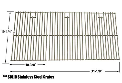 Grill Parts Gallery Replacement Kit for Nexgrill 720-0047, 720-0108, Kirkland 720-0011, Virco & Costco 720-0021-LP Included 3 Burners, 3 Heat Plates & Stainless Steel Cooking Grates Set of 3