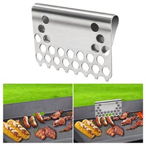 grill food mesh screen, grill grease cup filter, stainless steel food fighter mesh screen blocks food falling into tray, cooking accessories for black stone flat top griddle and other grills