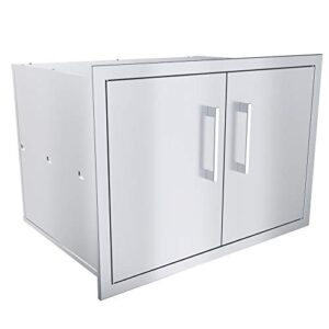 sunstone ba-dsh30 beveled frame 30-inch stainless steel weather sealed dry storage pantry