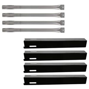 hisencn repair kit grill parts for perfect flame gsc3318, gsc3318n gas grill, replacement stainless steel straight burner tube flavorizer bar, porcelain steel heat plate tent shield
