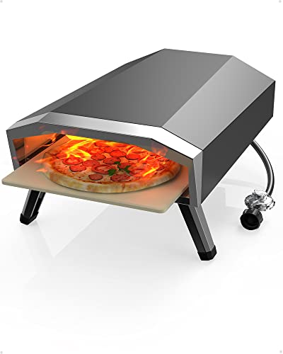 RIEDHOFF 12 Gas Pizza Oven, Outdoor Pizza Oven Propane with Foldable Legs, Portable Pizza Oven for Outside, Backyard, Camping, Party Cooking