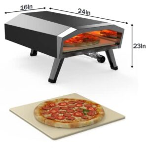 RIEDHOFF 12 Gas Pizza Oven, Outdoor Pizza Oven Propane with Foldable Legs, Portable Pizza Oven for Outside, Backyard, Camping, Party Cooking