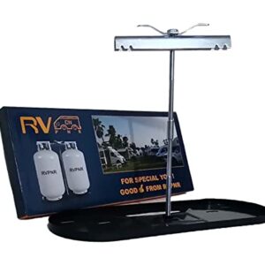RVPNR RV Dual Propane Tank Mounting Rack 40lb,30lb and 20ld Tanks for Camper and Travel Trailers with Different Connecting Pipes, Black
