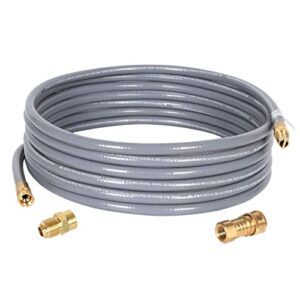 ggc 10 feet 1/2 inch id natural gas hose with quick connect fittings assembly for low pressure appliance -3/8 female to 1/2 male adapter for outdoor ng/propane appliance – csa certified