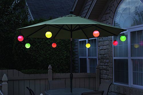 Xodus Innovations WP465 Battery Powered Hanging Decorative Outdoor Pulsing 5" Globe Light with Sensor Turns-On at Dark for 4 Hours, Light Green, 5"