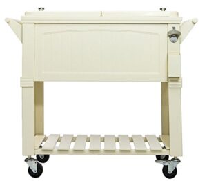 permasteel ps-203f1-cream 80 quart patio cooler with insulated basin, cream