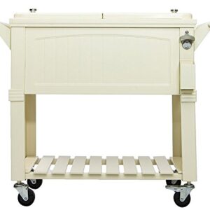 Permasteel PS-203F1-CREAM 80 Quart Patio Cooler with Insulated Basin, CREAM